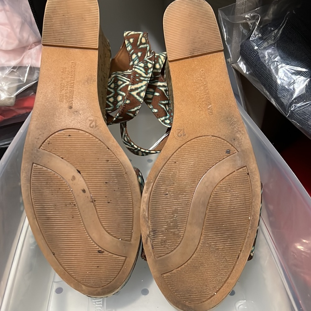 Christian Seriano  Brown & Cream Sandals - Picture 4 of 5